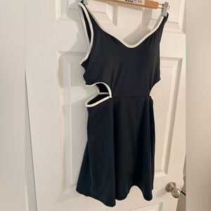 Old navy Black Cutout Skater Dress with White Trim